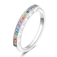 thumbnail image 1 of MULA 925 Sterling Silver Rings Band Stacking with Cubic Zirconia Size 6-9 Gifts for Women Lover, 1 of 5