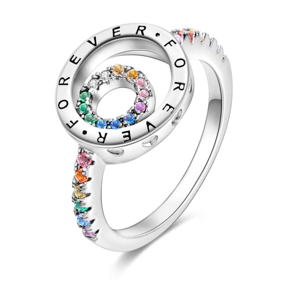 MULA 925 Sterling Silver Rings Forever Stacking with Cubic Zirconia Size 6-9 Gifts for Women Lover