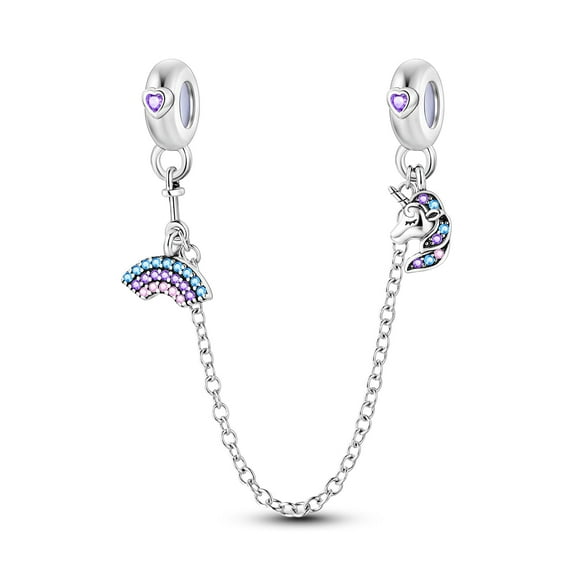 MULA 925 Sterling Silver Stopper Safety Chain for Bracelets Lucky Unicorn Charms Gifts for Women
