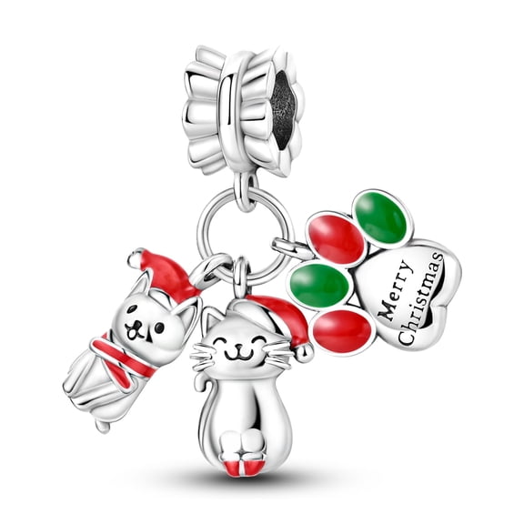 MULA Christmas Charm 925 Sterling Silver Cute Pet Pendant Fit Bracelet Necklace Gifts for Women
