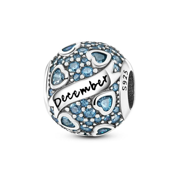 MULA Dec Birthstone Charms 925 Sterling Silver Charms for Bracelets and Necklaces Gift for Women