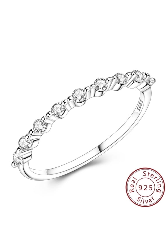 Eruopean Fine Solid 925 Sterling Silver Sparkling Finger Ring AAA Zircon For Women Birthday Valentine's Day Wedding Gift Jewelry