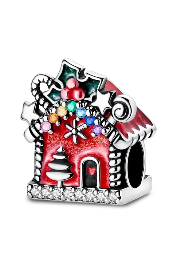 Euopean Original 925 Sterling Silver DIY Charms Christmas Santa Claus Deer House AAA Zircon For Women Bracelet Necklace Birthday Gift Jewelry