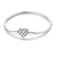 thumbnail image 1 of NARMO European 925 Sterling Silver 5A Zircon Heart Clasp Snake Bracelet fit Charms Beads Pendant for Women Jewelry, 1 of 6