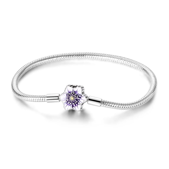MULA European 925 Sterling Silver Butterfly Clasp Snake Bracelet for Charms Women Jewelry