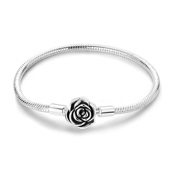 MULA European 925 Sterling Silver Butterfly Clasp Snake Bracelet for Charms Women Jewelry