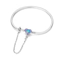 thumbnail image 1 of MULA European 925 Sterling Silver CZ Heart Clasp Snake Bracelet for Charms Women Jewelry, 1 of 6