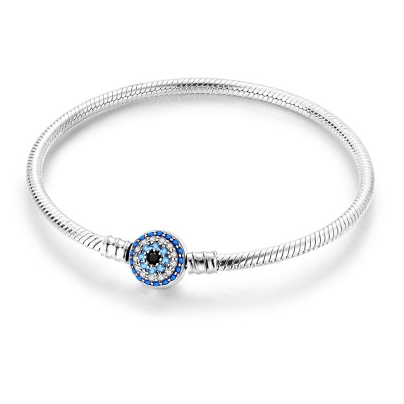 MULA European 925 Sterling Silver Snake Bracelet Love Clasp Chain for Charms Women Jewelry