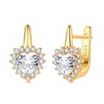 thumbnail image 1 of MULA Gold Plated Buckle Earrings 925 Sterling Silver Sparkling AAA CZ Jewelry Gift for Women, 1 of 6