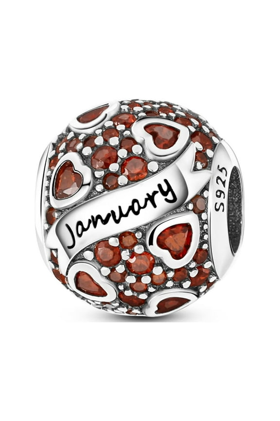 Jan Birthstone Charms 925 Sterling Silver Charms for Bracelets and Necklaces Gift for Women