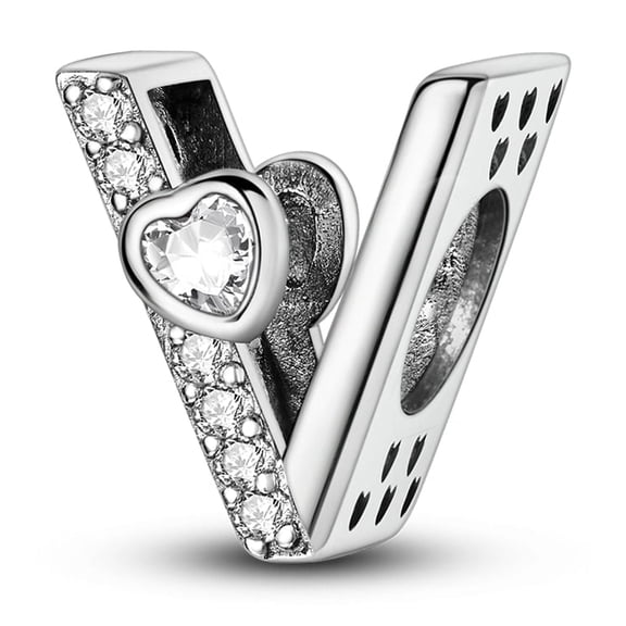 MULA Letter A-Z Charms for Bracelets 925 Sterling Silver Love Heart Bead Charm Alphabet Initial Dangle Pendants Jewelry Gift for Women