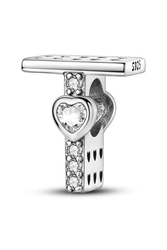 Letter A-Z Charms for Bracelets 925 Sterling Silver Love Heart Bead Charm Alphabet Initial Dangle Pendants Jewelry Gift for Women
