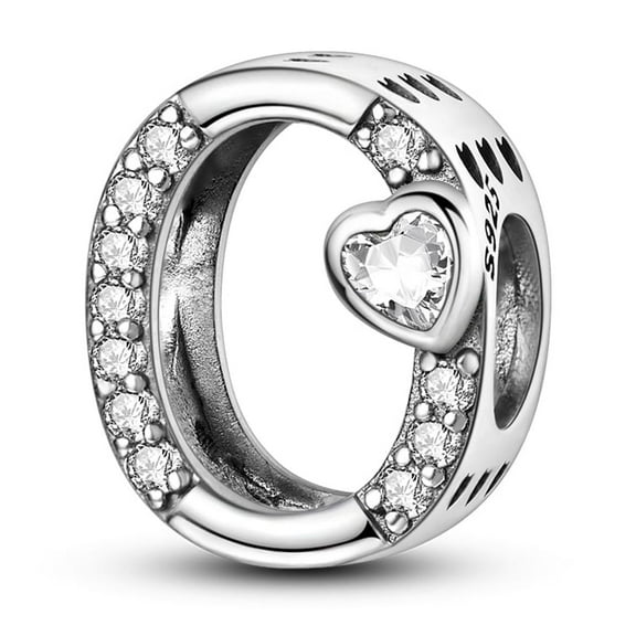 MULA Letter A-Z Charms for Bracelets 925 Sterling Silver Love Heart Bead Charm Alphabet Initial Dangle Pendants Jewelry Gift for Women