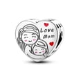 thumbnail image 1 of MULA Mother's Day Gifts 925 Sterling Silver Charms Love Mom Heart Flower Dangle Pendants Women Gift, 1 of 6