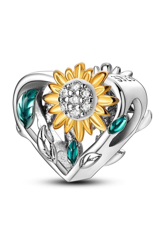 Mother's Day Gifts 925 Sterling Silver Charms for Bracelets Heart Flower Dangle Pendants Women Gift