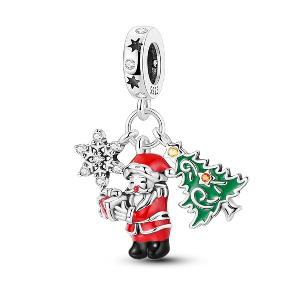 MULA Optional Christmas Santa Claus Love Heart 925 Sterling Silver DIY Charms AAA CZ fit Charms Bracelets for Women Jewelry