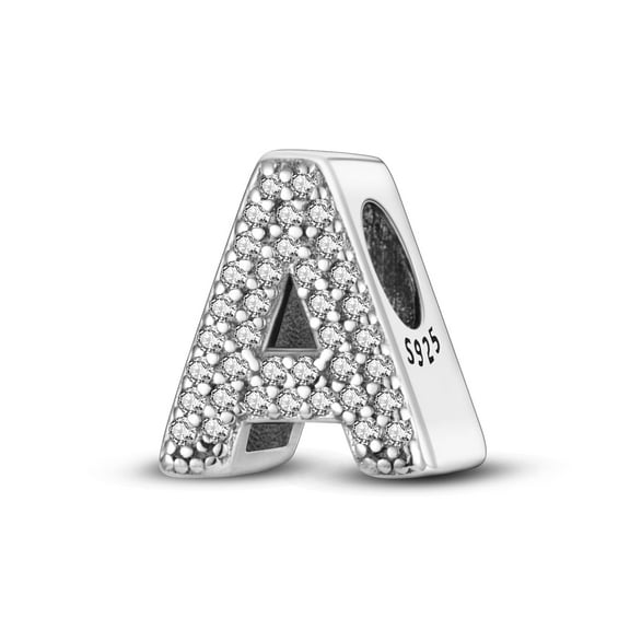 MULA Original 925 Sterling Silver 26 Letters DIY Charm AAA Zircon Beads fit Bracelet for Women Gift Jewelry