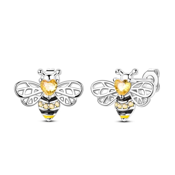 MULA Original 925 Sterling Silver Hoop Earrings AAA CZ Cute Bee for Women Jewelry Gift