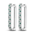 thumbnail image 1 of MULA Original 925 Sterling Silver Hoop Earrings Green AAA CZ Sparkling Two-color for Women Jewelry Gift, 1 of 6