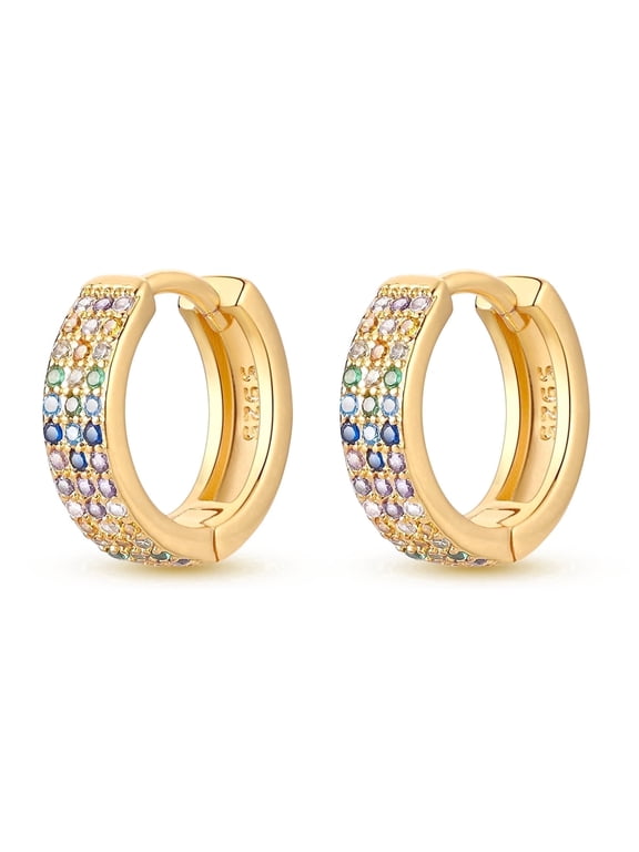 Original 925 Sterling Silver Large Hoop Earrings Heart Starry Sky AAA CZ for Women Jewelry Gift