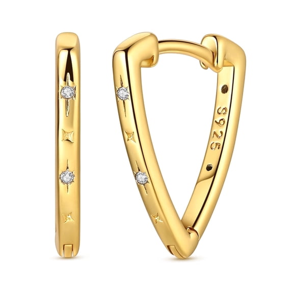 MULA Original 925 Sterling Silver Large Hoop Earrings Heart Starry Sky AAA CZ for Women Jewelry Gift