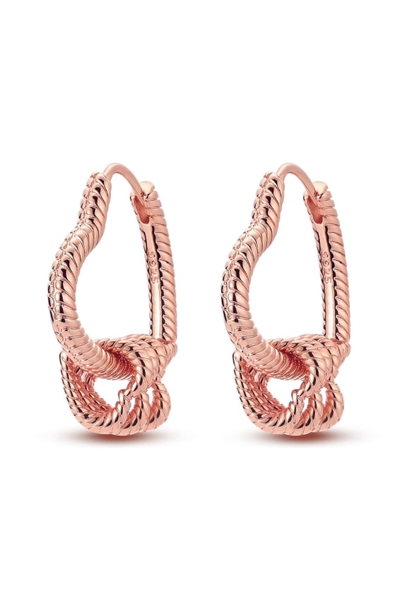 Original 925 Sterling Silver Rose Hearts Snake Hoop Earring for Women Birthday Jewelry