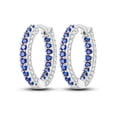 thumbnail image 1 of MULA Original 925 Sterling Silver Round Hoop Earrings Shining Blue AAA CZ for Women Jewelry Gift, 1 of 5