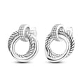 thumbnail image 1 of MULA Original Eternal Double Circle 925 Sterling Silver Hoop Earrings AAA CZ for Women Jewelry Gift, 1 of 5