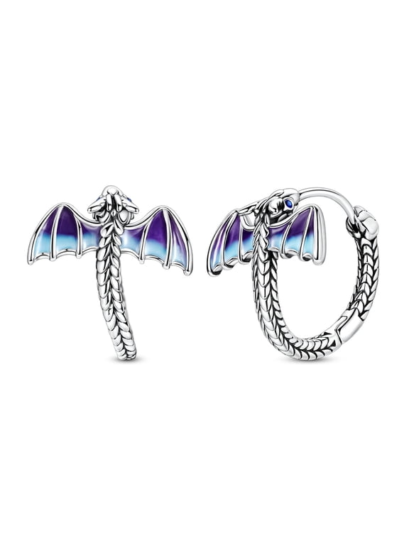 Original Large Dragon 925 Sterling Silver Hoop Earrings AAA CZ for Women Jewelry Gift