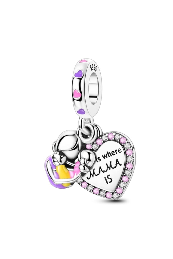 Original Mother's Day Gift 925 Sterling Silver DIY Charm 5A Zircon fit Charm Bracelet for Women Jewelry