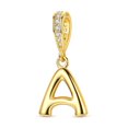 thumbnail image 1 of MULA Original Silver Alphabet Letter A Charms Gold Plated Pave AAA CZ DIY Pendant fit Bracelets Gift for Women with Pouch, 1 of 12