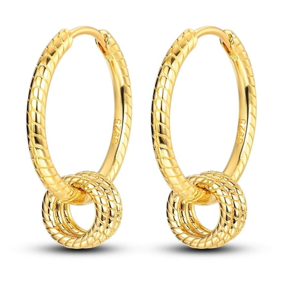 MULA Original Solid 925 Sterling Silver Golden Snake Hoop Earrings for Women Jewelry Gifts