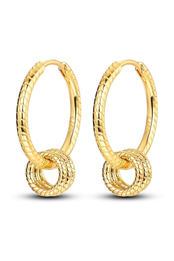 Original Solid 925 Sterling Silver Snake Hoop Earrings for Women Jewelry Gifts