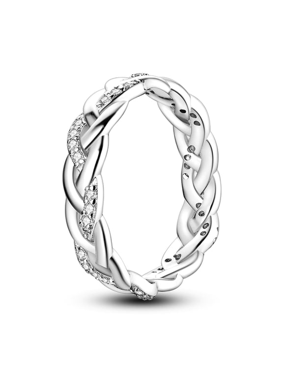 Original Sparkling Weaving 925 Sterling Silver Finger Ring Color AAA CZ For Women Birthday Wedding Gift Jewelry