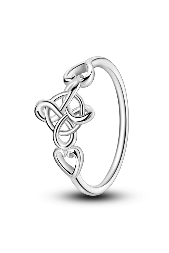 Originla 925 Sterling Silver Knot Finger Ring For Women Birthday Gfit Jewelry