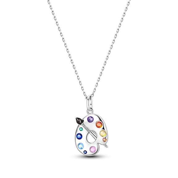 MULA Solid 925 Sterling Silver Necklace Painter's AAA Zircon Pendant For Women Birthday Valentine's Day Gift Jewelry