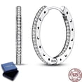 thumbnail image 1 of MULA Starry Moon Hollow Large Hoop Earrings 925 Sterling Silver Sparkling AAA CZ Jewelry Gift for Her, 1 of 7