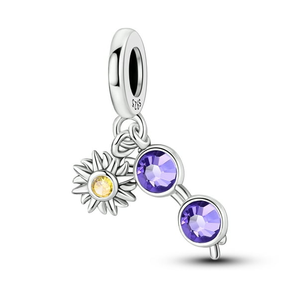 MULA Women's Charm for Bracelet & Necklace 925 Sterling Silver Charms Sunglasses Bead Gifts for Her