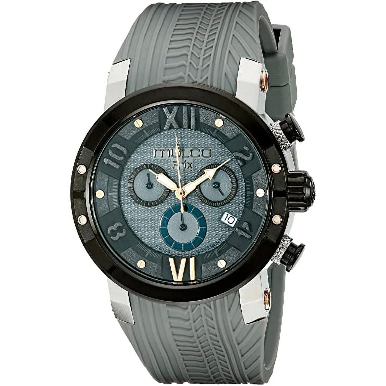 Mulco Black and Silver Chronograph Watch Mulco MW7-3754-021 Nautilus Swiss Chronograph Black Band  main image 3