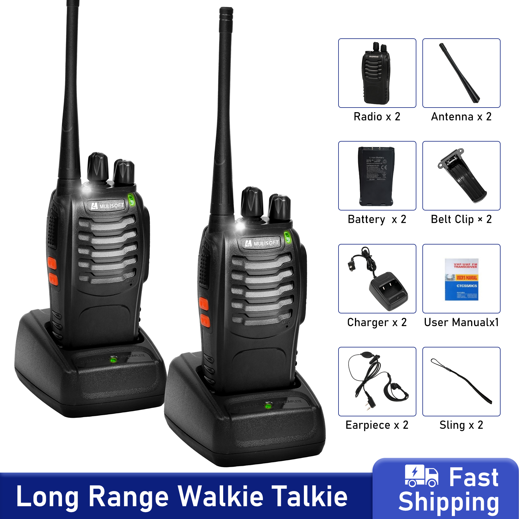 PwrON 12V AC Adapter For Motorola CP200 2-Way Radio - Walkie Talkie Power Charger With 6.6ft Cord