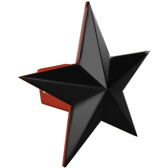 MULL Texas 3D Five Point Star Metal Hitch Cover (Fits 2" Receiver, Red Black)