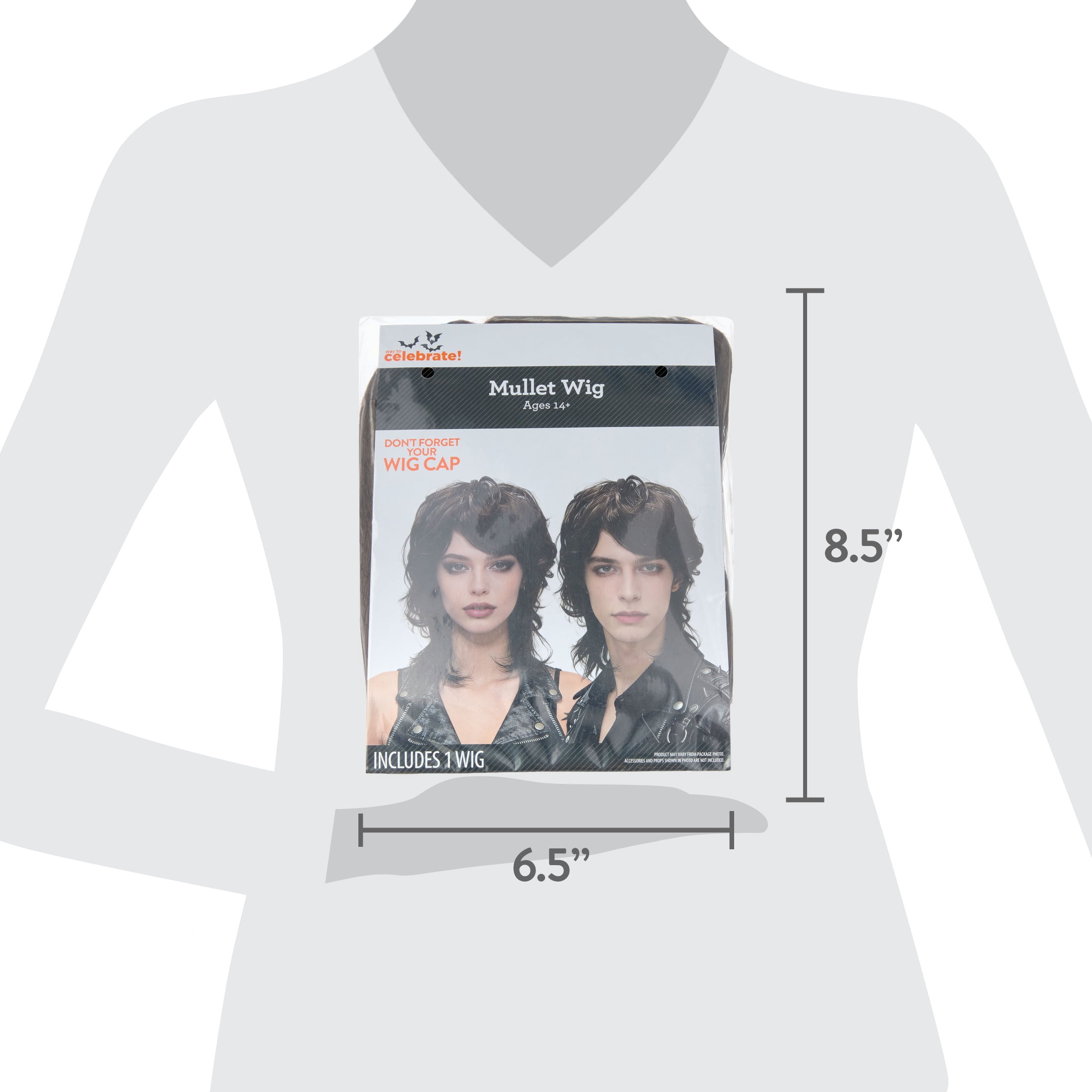 Mullet Wig Costume Accessory for Adults, Brown, Halloween by Way To Celebrate