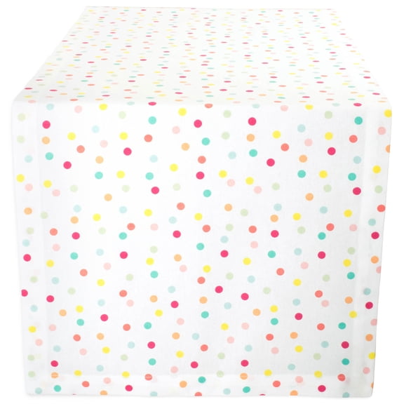 DII Mult Polka Dots Print Table Runner