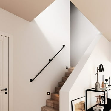 pamo Hand Rail - 1.2ft - 12.9ft - Heavy Duty Industrial Pipe Hand Railings for Stairs Indoor and Outdoor I Wall Mounted Stair Railing, Hand Rail