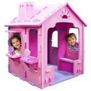MULTIGOT Kids EVA Foam Playhouse w/Roof, Chimney, Windows & Doorways for Creative Play Pink + Purple