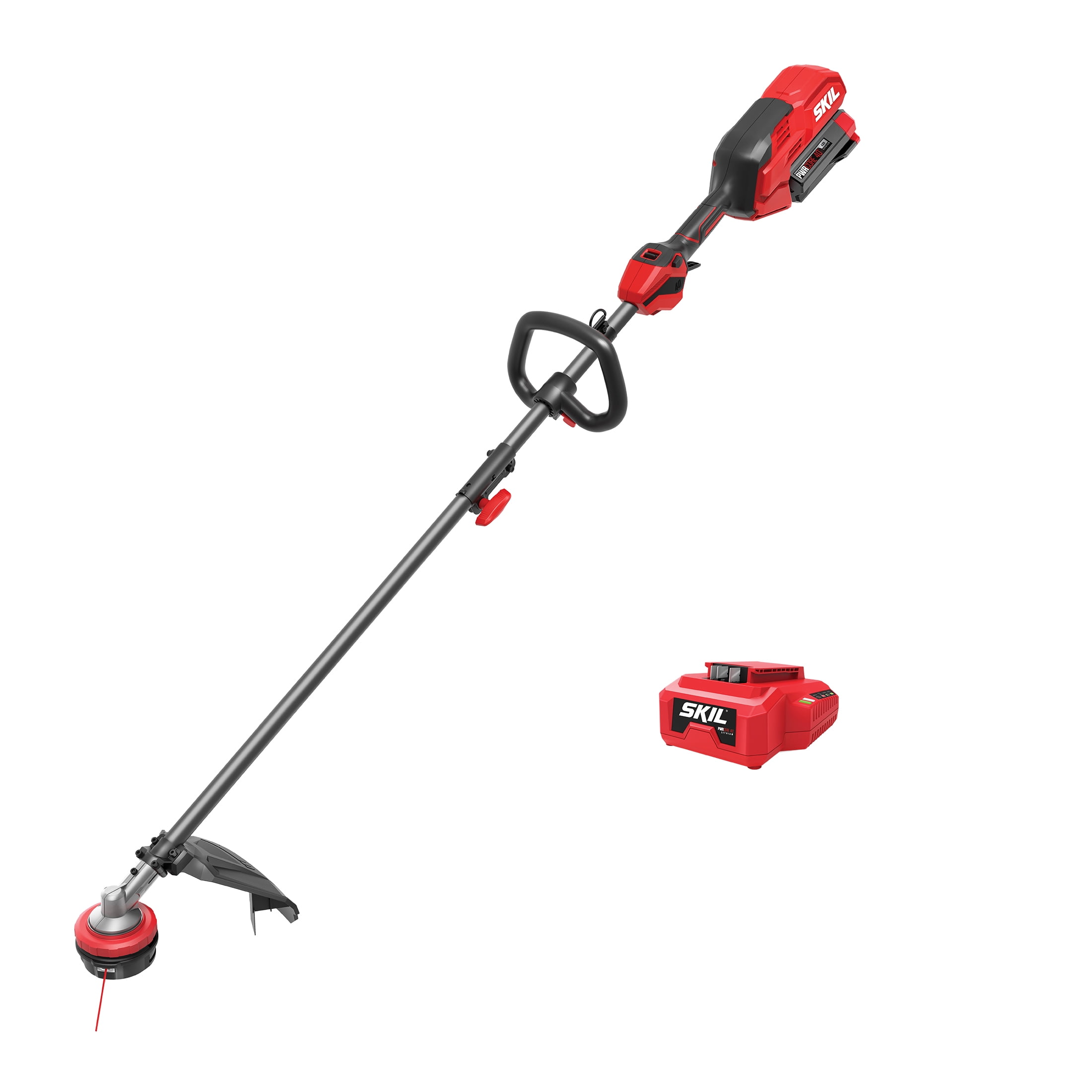 SKIL PWR CORE 40V Brushless 16-Inch Multi-Head String Trimmer Kit with 4.0Ah Battery and 60W Charger, PLT1500C-13