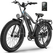 MULTIJOY Electric Bike for Adults,Upgraded 48V 20Ah Removable Battery,750W Powerful Motor & 26'' Kenda Fat Tire Electric Bicycle with Aluminum Rack Snow Beach Mountain Ebike Shimano 7-Speed