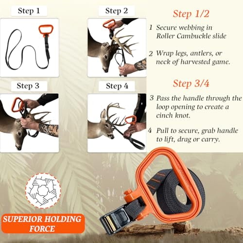 MULTUS Deer Drag Tie Down Hunting Gear 4 Pack