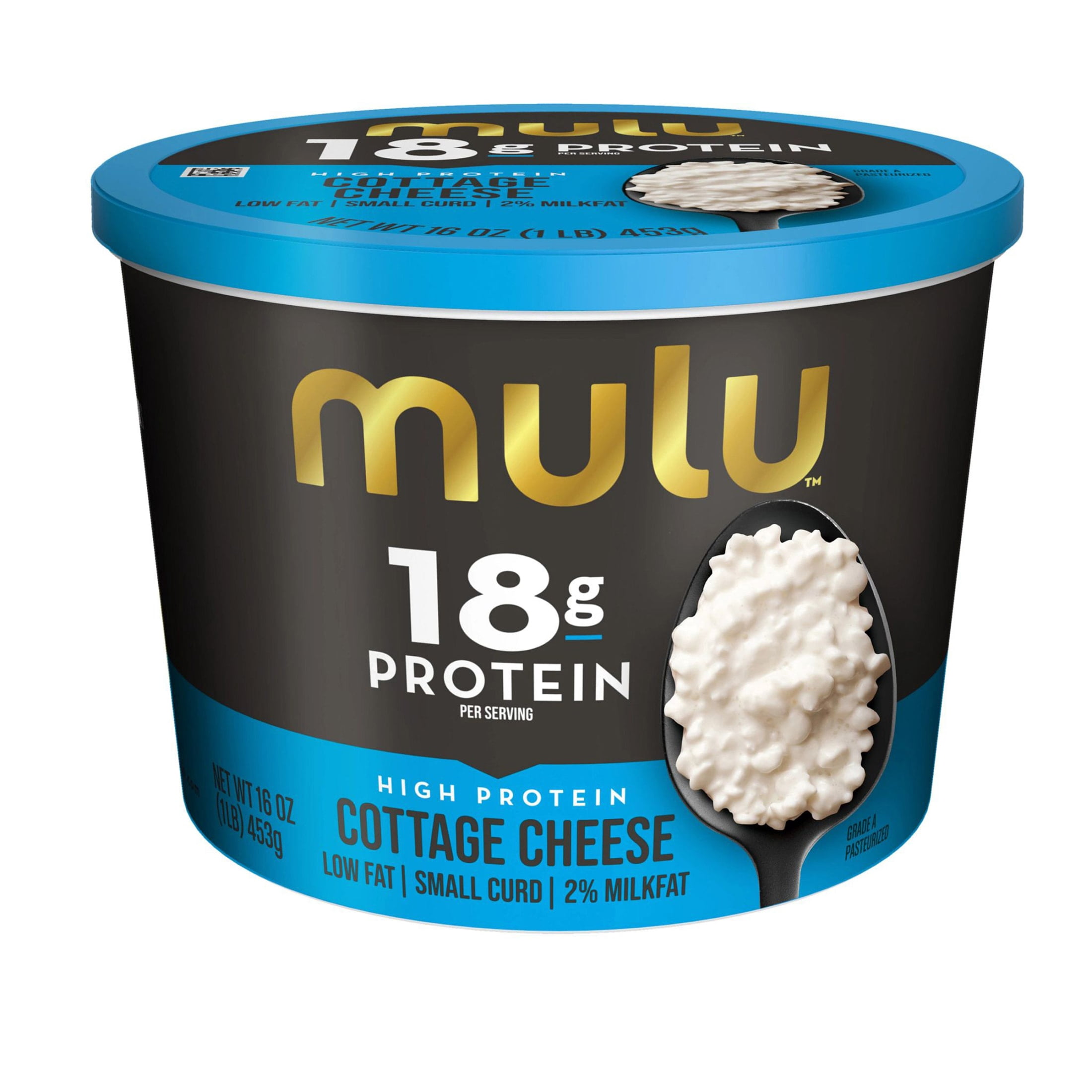MULU High Protein Cottage Cheese, Small Curd, 2% Lowfat, 16 Oz