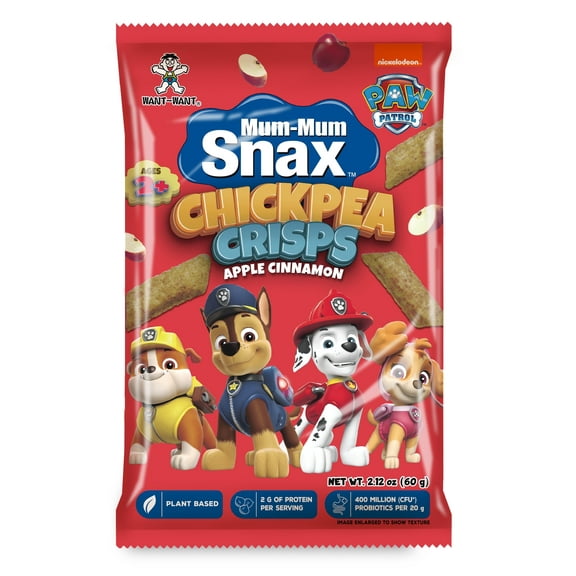 Mum-Mum Snax Paw Patrol Chickpea Crisps Apple Cinnamon 2.12oz (8 Pack)